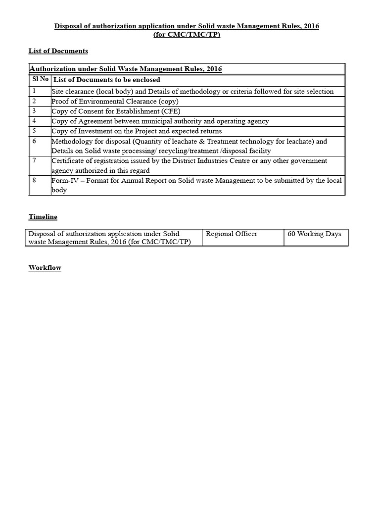SWM Authorization Application Process | PDF | Waste Management | Human ...
