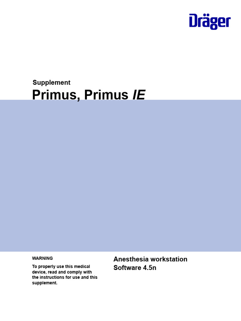 Primus Anesthesia Workstation SW 4.5n Guide | PDF | Electromagnetic ...