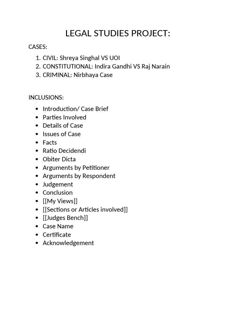 Legal Studies Project | PDF