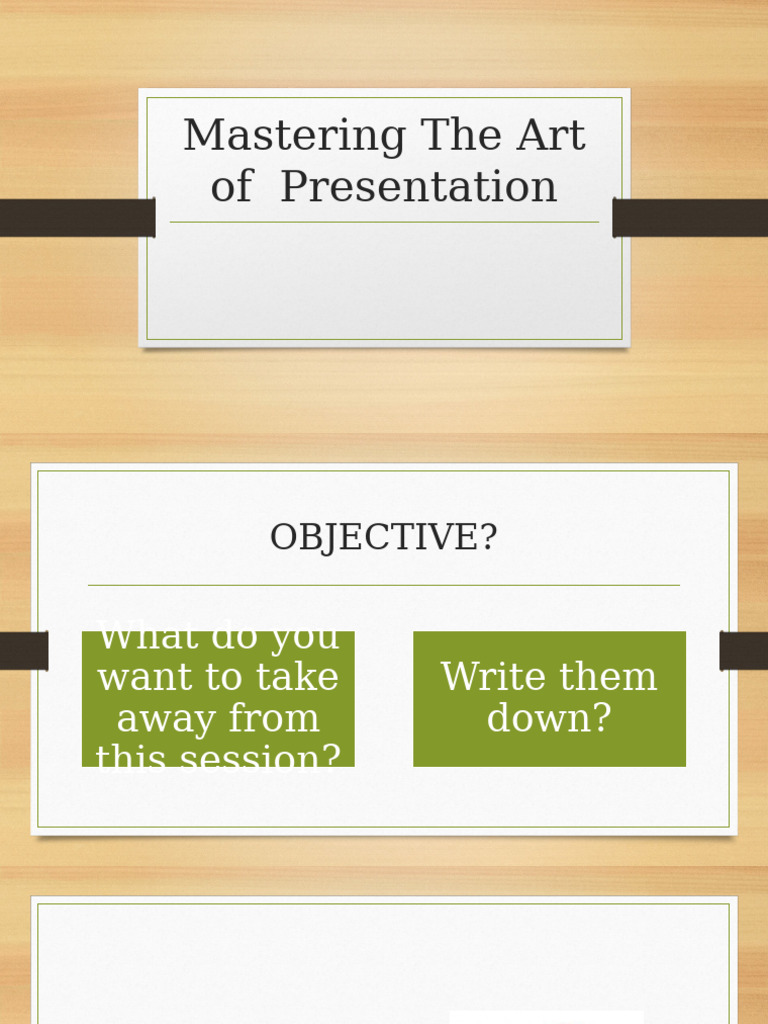 Mastering The Art of Presentation | PDF | Psychology | Psychological ...