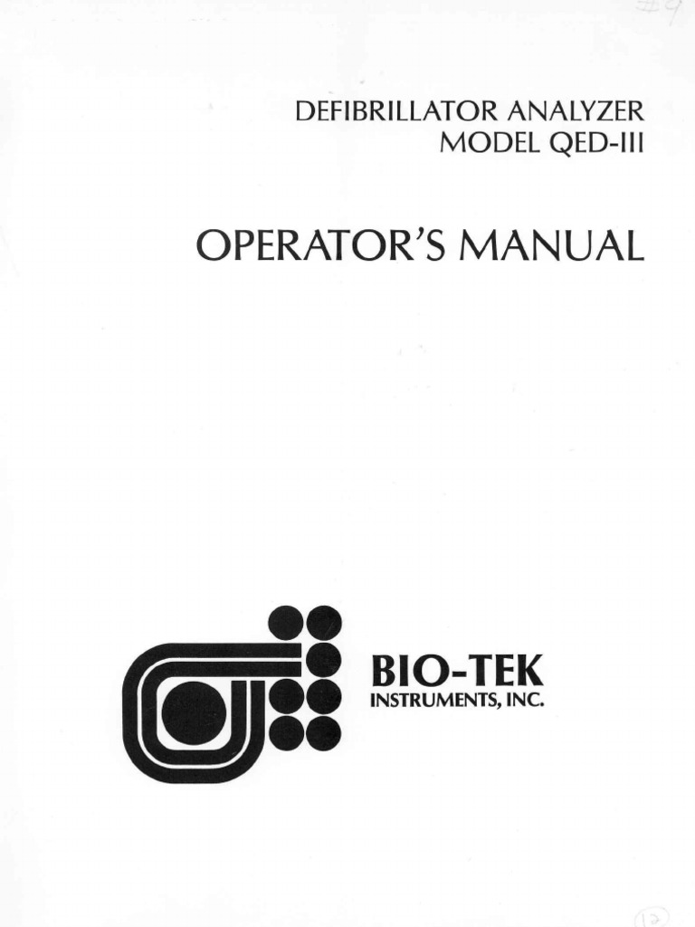 QED-III Defibrillator Analyzer Manual | PDF | Electric Current | Voltage