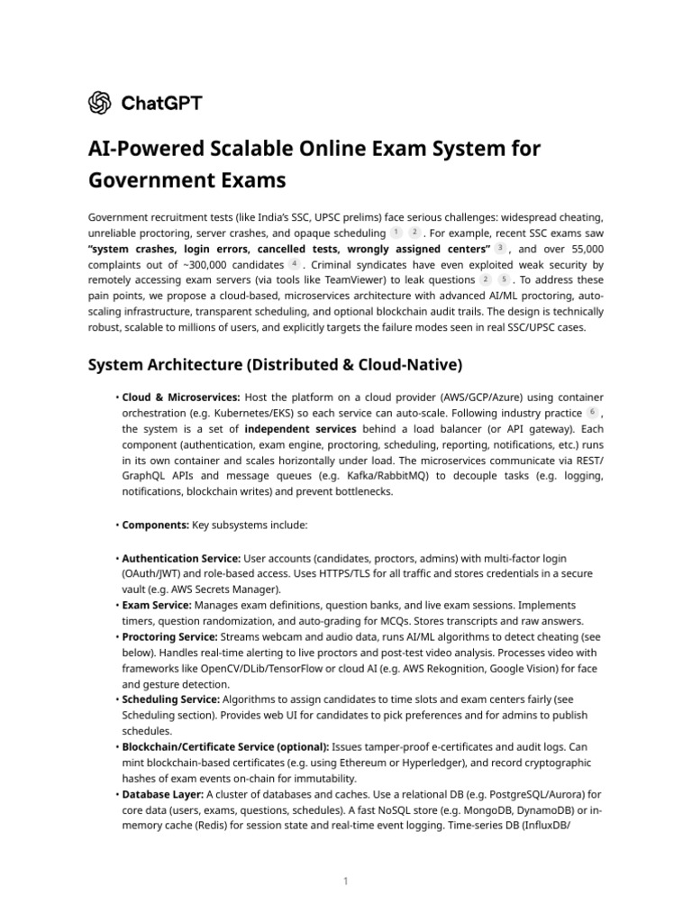 AI-Driven Online Exam System for Government | PDF | Databases ...