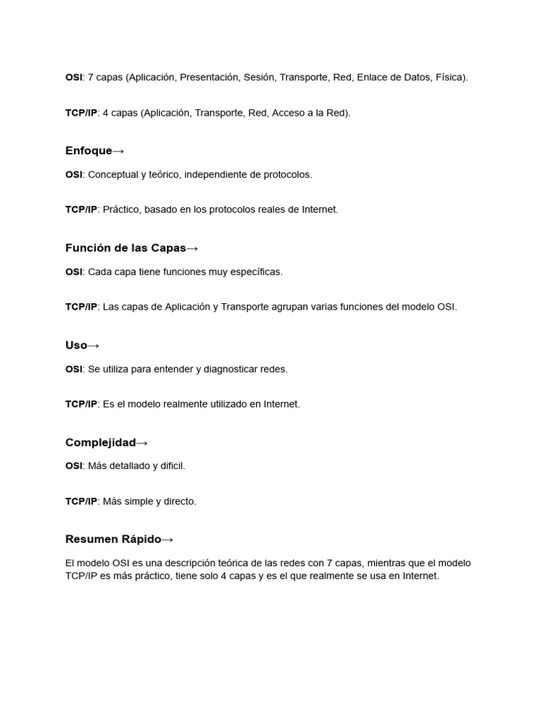Comparativa de Modelos OSI y TCP/IP | PDF
