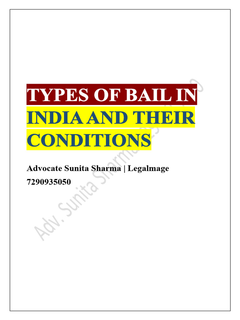 Types of Bail in India Explained | PDF | Bail | Arrest