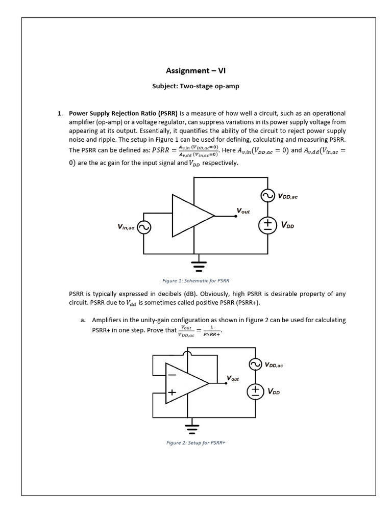AVLSI Theory Assignment 6 | PDF | Operational Amplifier | Amplifier