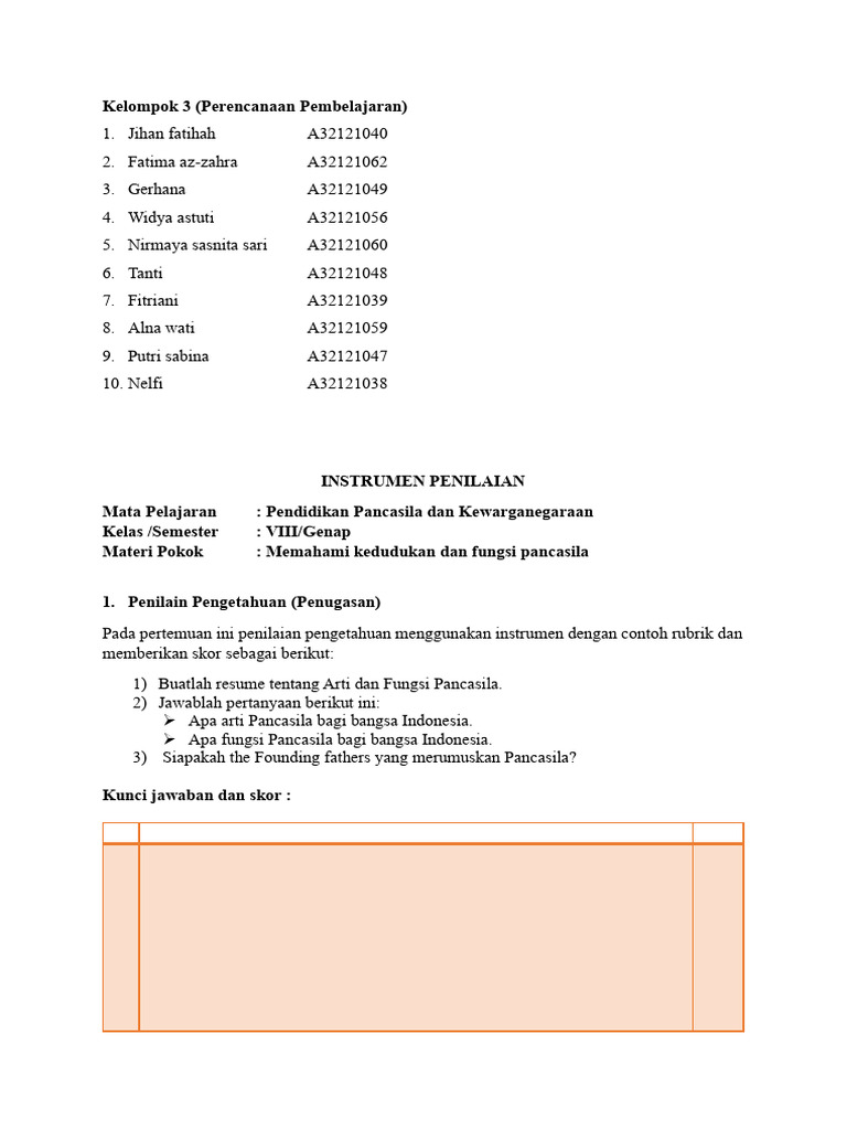 Kelompok 3 Instrumen Penilain | PDF
