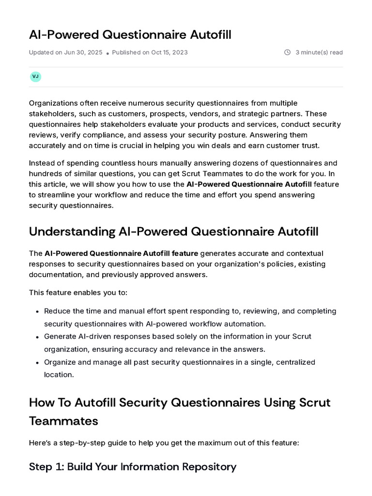 Automating Security Questionnaire Responses | PDF | Questionnaire