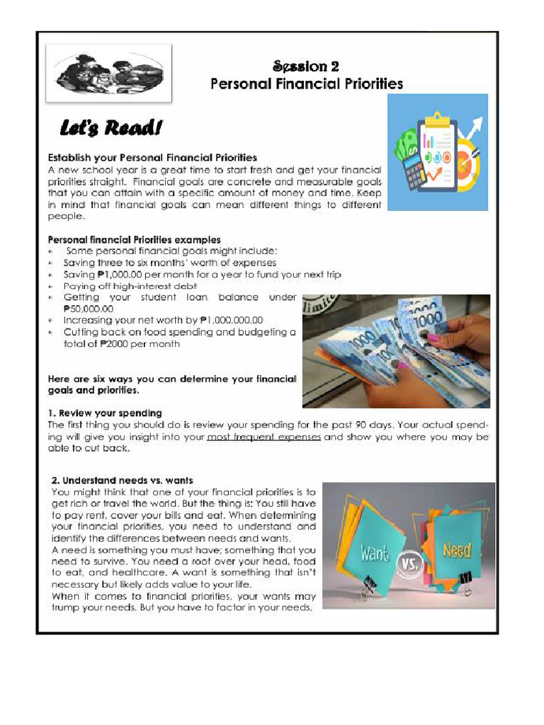 FMPR Elec 4 Topic On Personal Financial Priorities | PDF