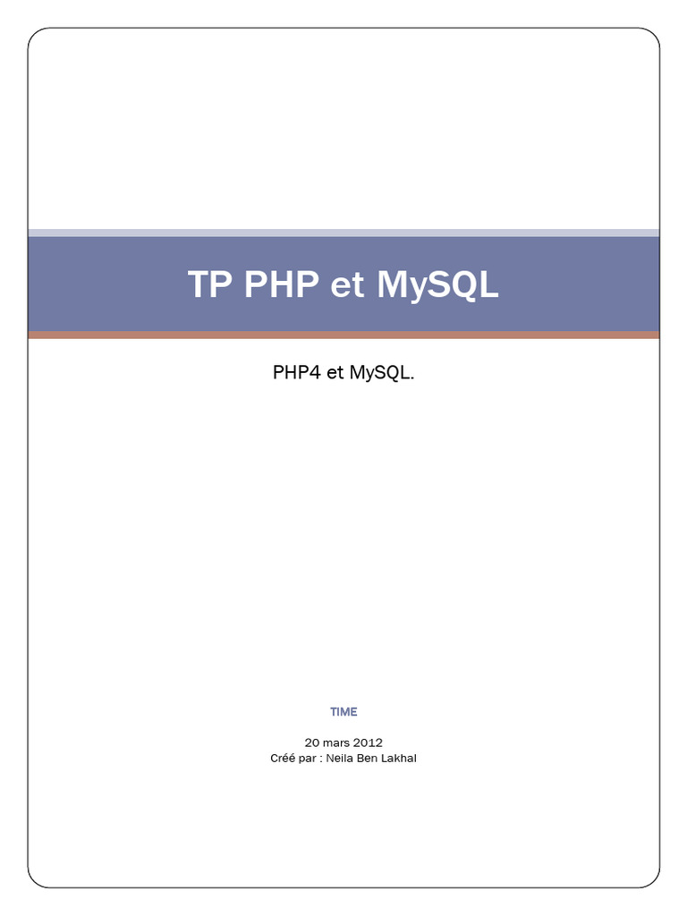 TP PHP et MySQL : Connexion et Requêtes | PDF | PHP | MySQL