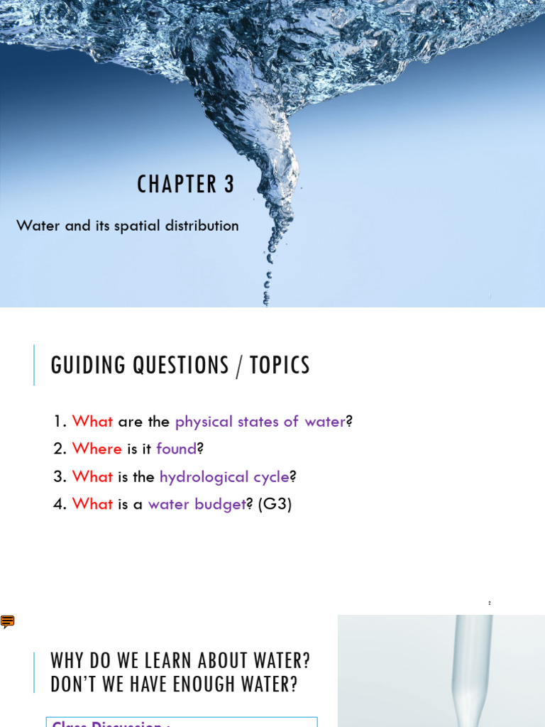 Water's Spatial Distribution Explained | PDF | Water | Groundwater