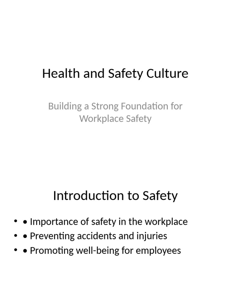Building a Strong Safety Culture | PDF