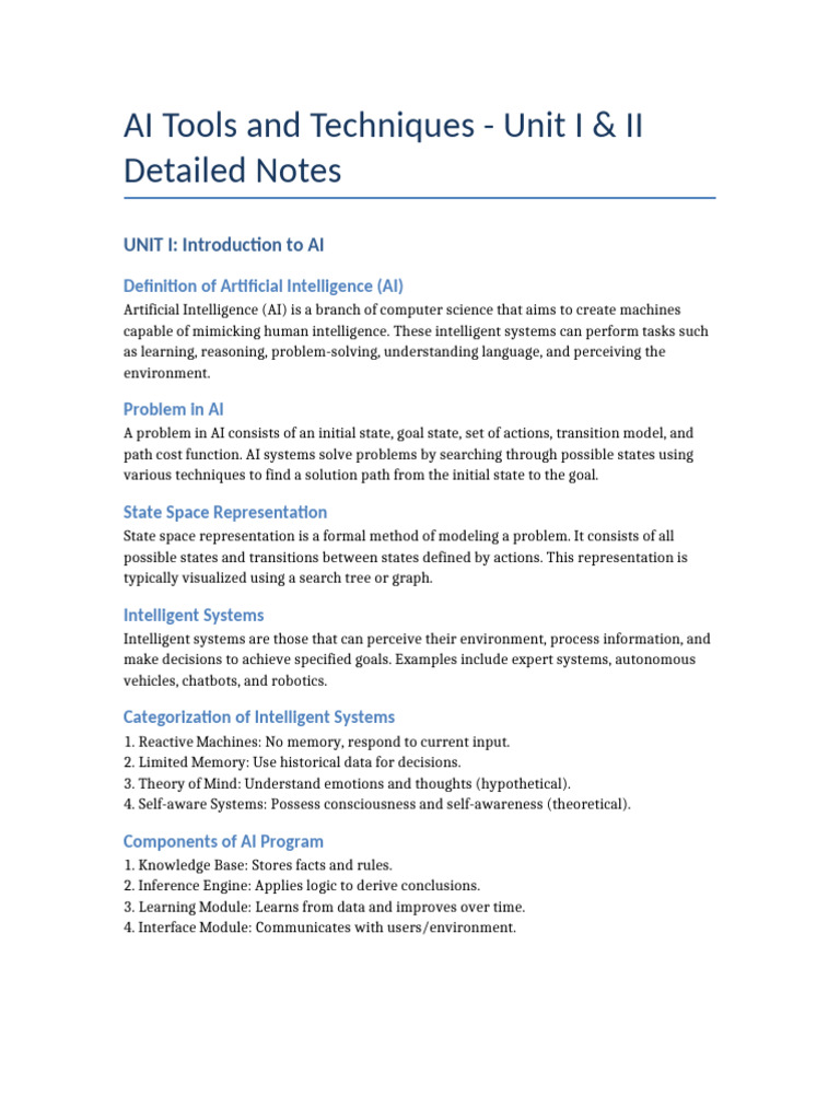 AI Tools and Techniques Overview | PDF | Artificial Intelligence ...