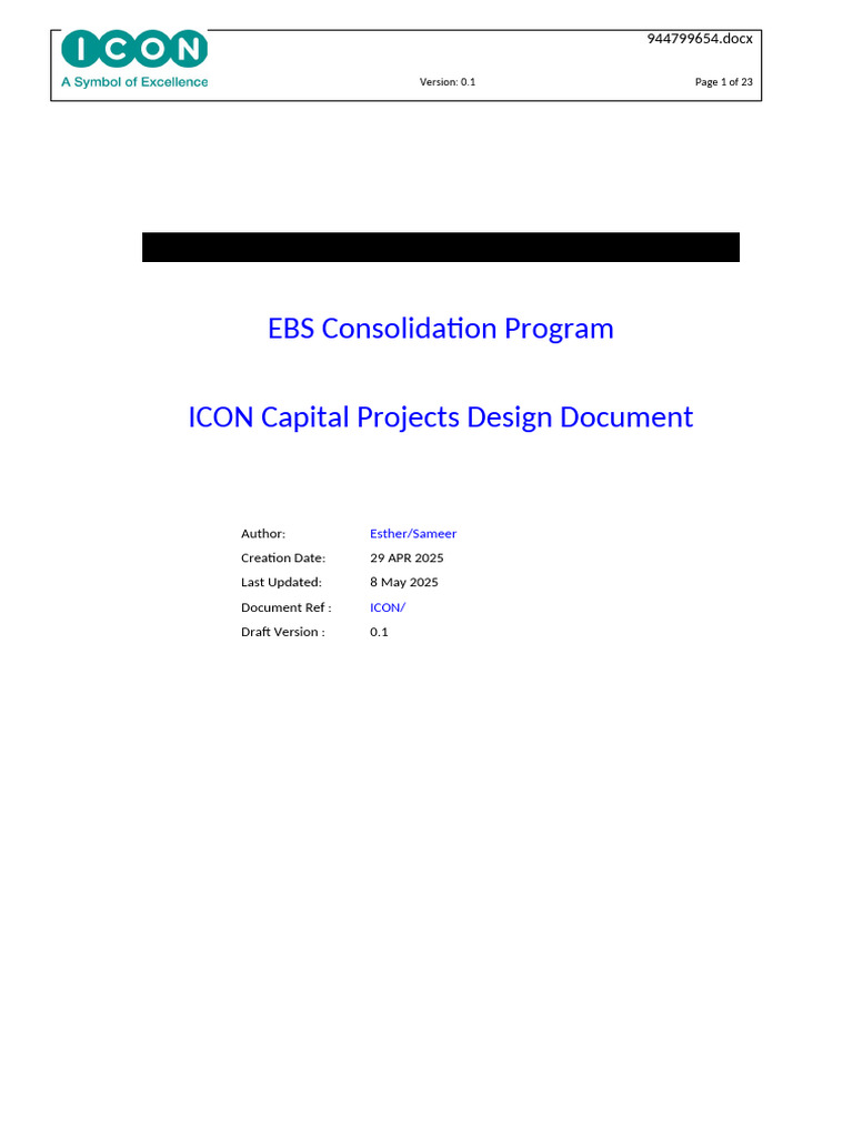 ICON MD050 Capital Projects Design Document | PDF | Accounts Payable ...