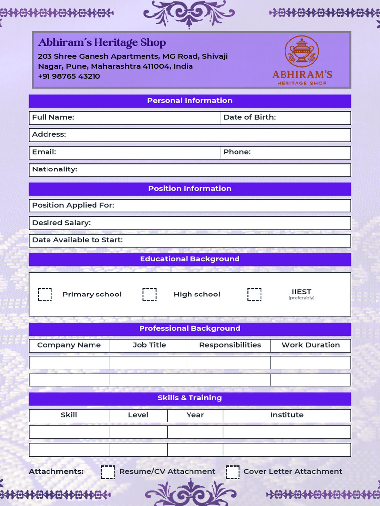 Black and White Monochrome Job Application Document | PDF