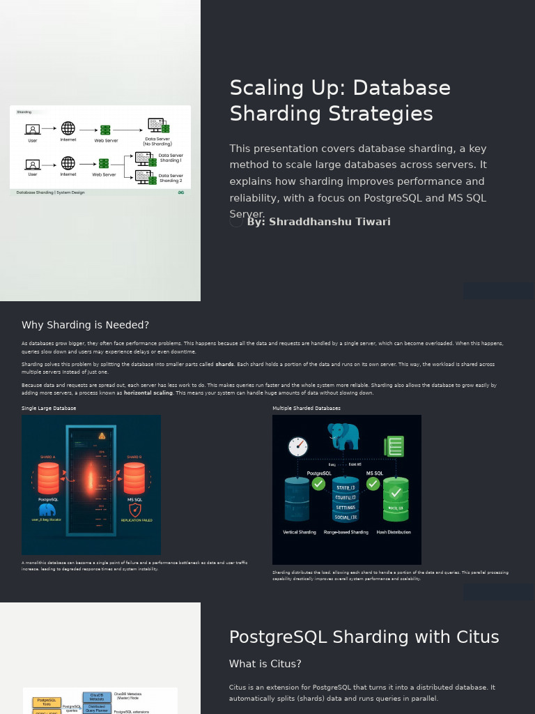 Scaling Up Database Sharding Strategies | PDF | Databases | Scalability