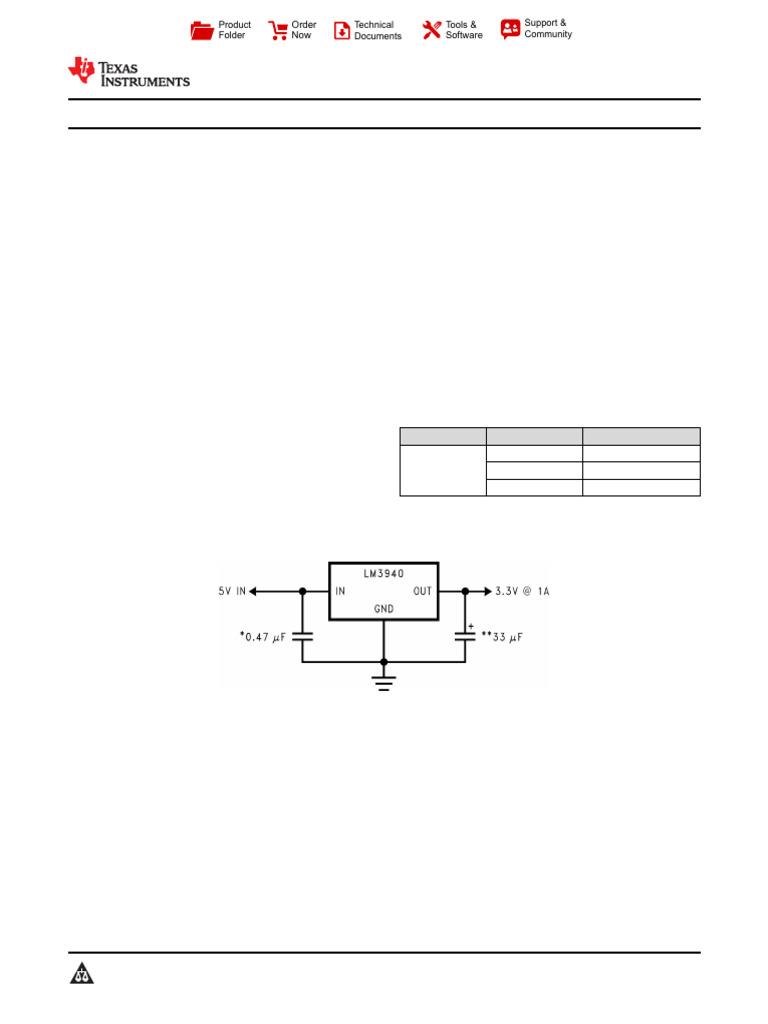 LM3940 Low-Dropout Regulator Overview | PDF | Capacitor | Electrostatic ...