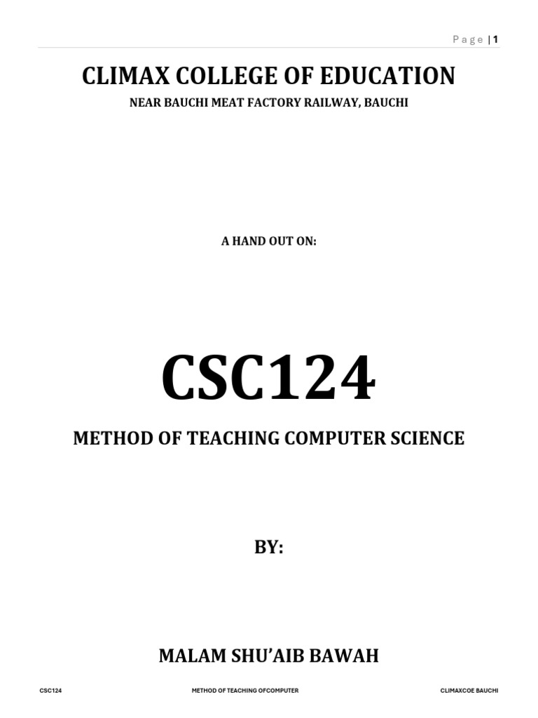 Teaching Methods for Computer Science | PDF | Computer Programming ...