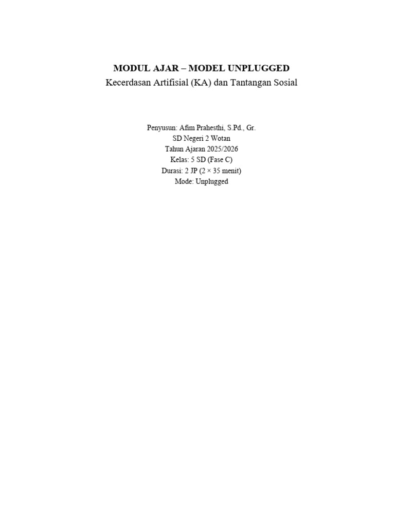 Kegiatan Unplugged: Konsep Perulangan | PDF
