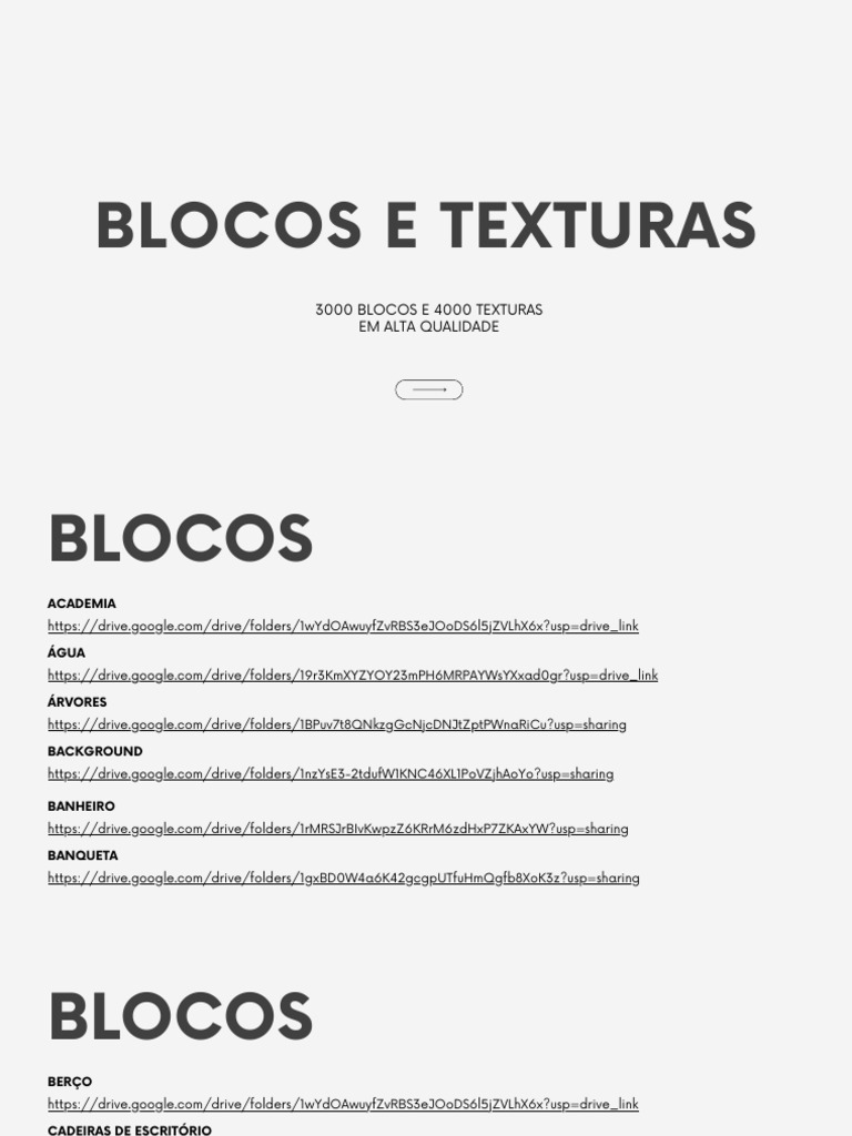 3000 Blocos e 4000 Texturas PBR | PDF