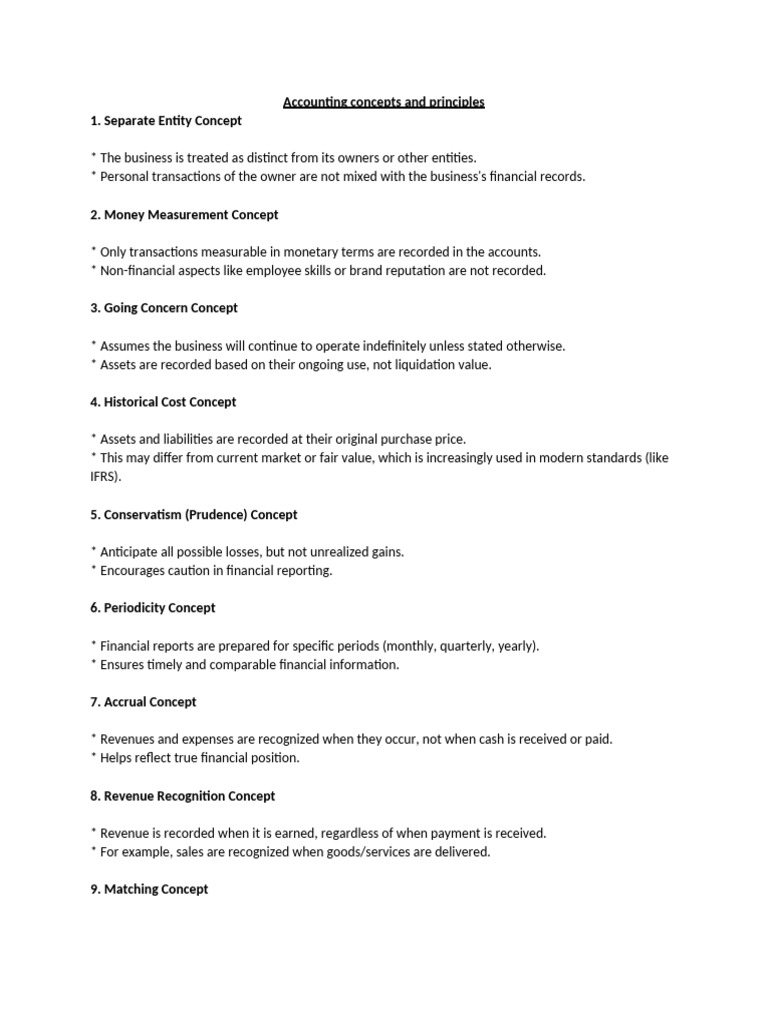 Key Accounting Concepts Explained | PDF