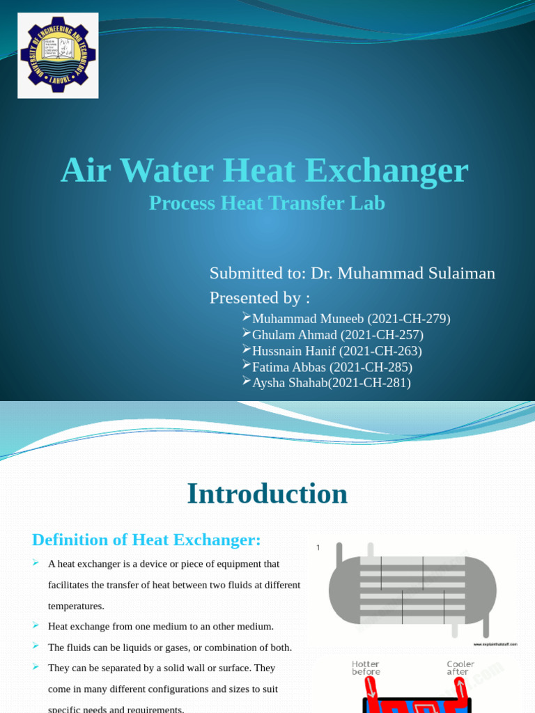 Air-Water Heat Exchanger Overview | PDF | Heat Exchanger | Heat Transfer