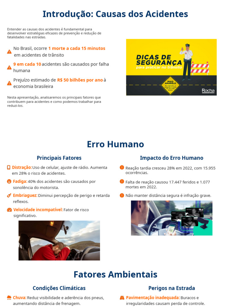 Causas e Prevenção de Acidentes de Trânsito | PDF | Acidentes de ...