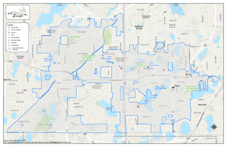 City Boundary Map Landscape 11x17 | PDF | Geographical Technology ...