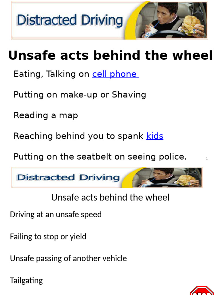 Unsafe Driving Behaviors to Avoid | PDF