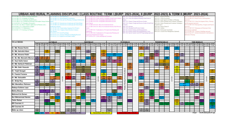 URP Class Schedule: 2023-2024 | PDF | Urban Planning | Geographic ...