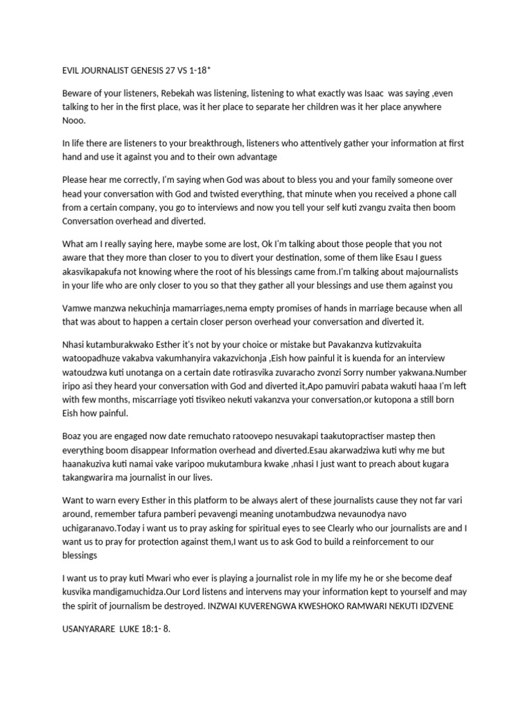 Beware of Life's Journalists: A Warning | PDF | Jesus | God The Father