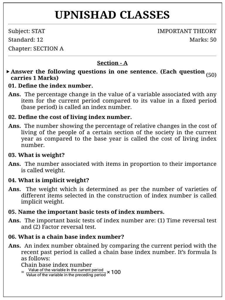 12th Grade Statistics Theory Guide | PDF | Cost Of Living | Linear ...
