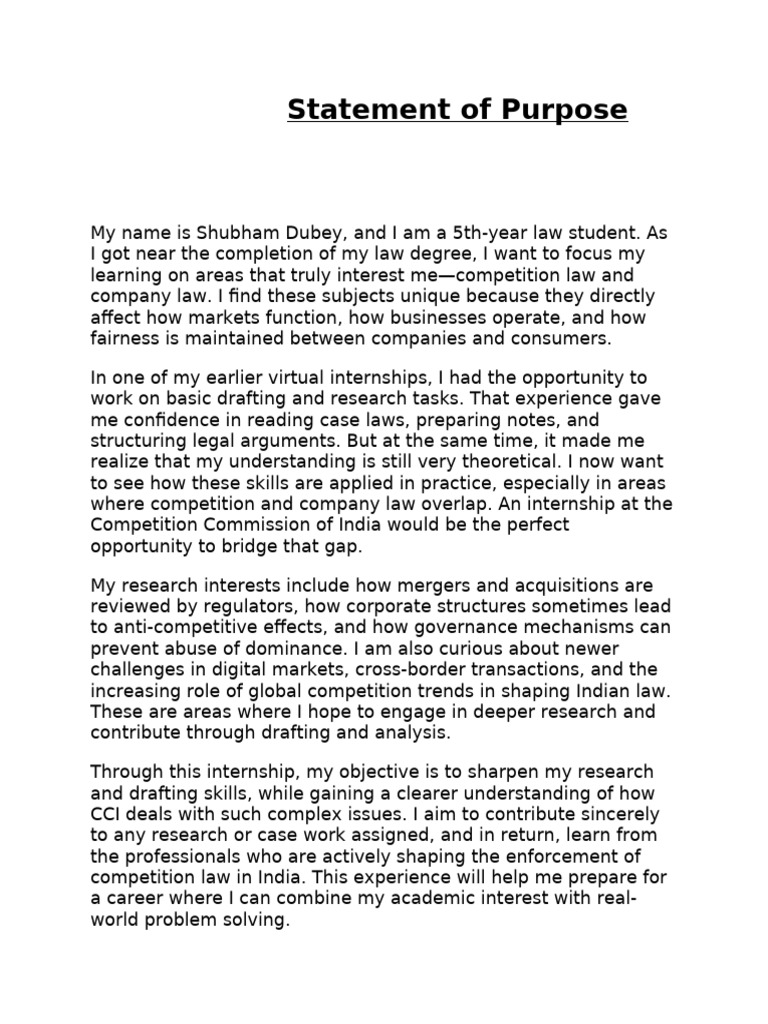 Statement of Purpose | PDF