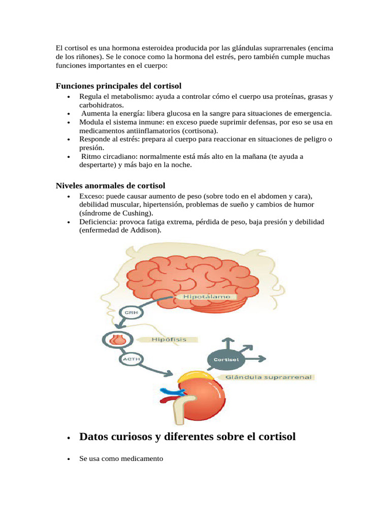 Efectos del cortisol en la salud | PDF | Cortisol | Estrés (biología)