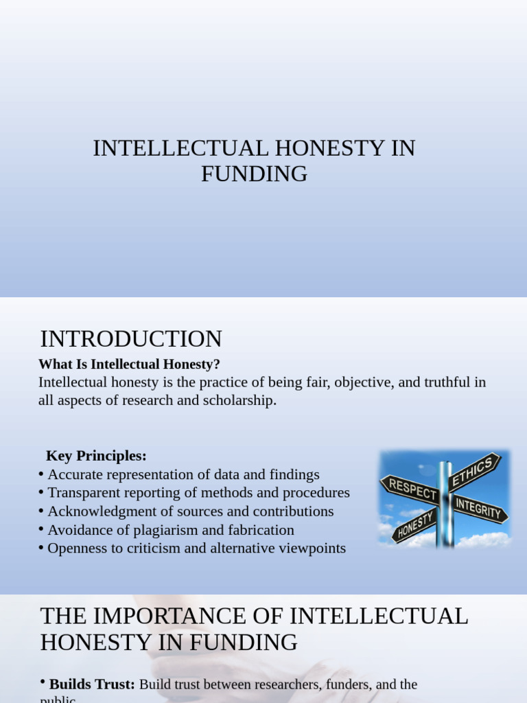 Ensuring Intellectual Honesty in Funding | PDF | Integrity | Science