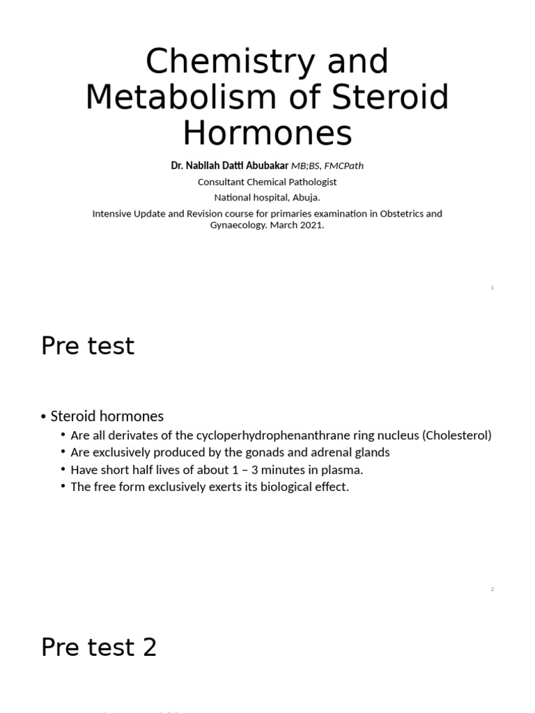 Chemistry of Steroid Hormone Metabolism | PDF | Estrogen | Testosterone