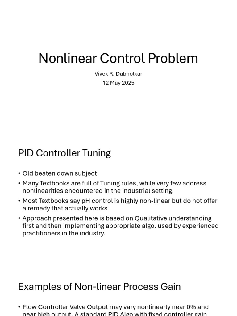 Nonlinear PID Control Strategies | PDF | Nonlinear System | Control Theory