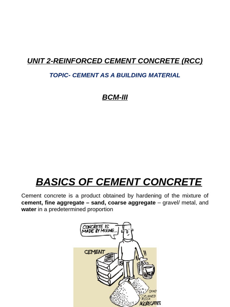 Cement as a Building Material Overview | PDF | Cement | Concrete