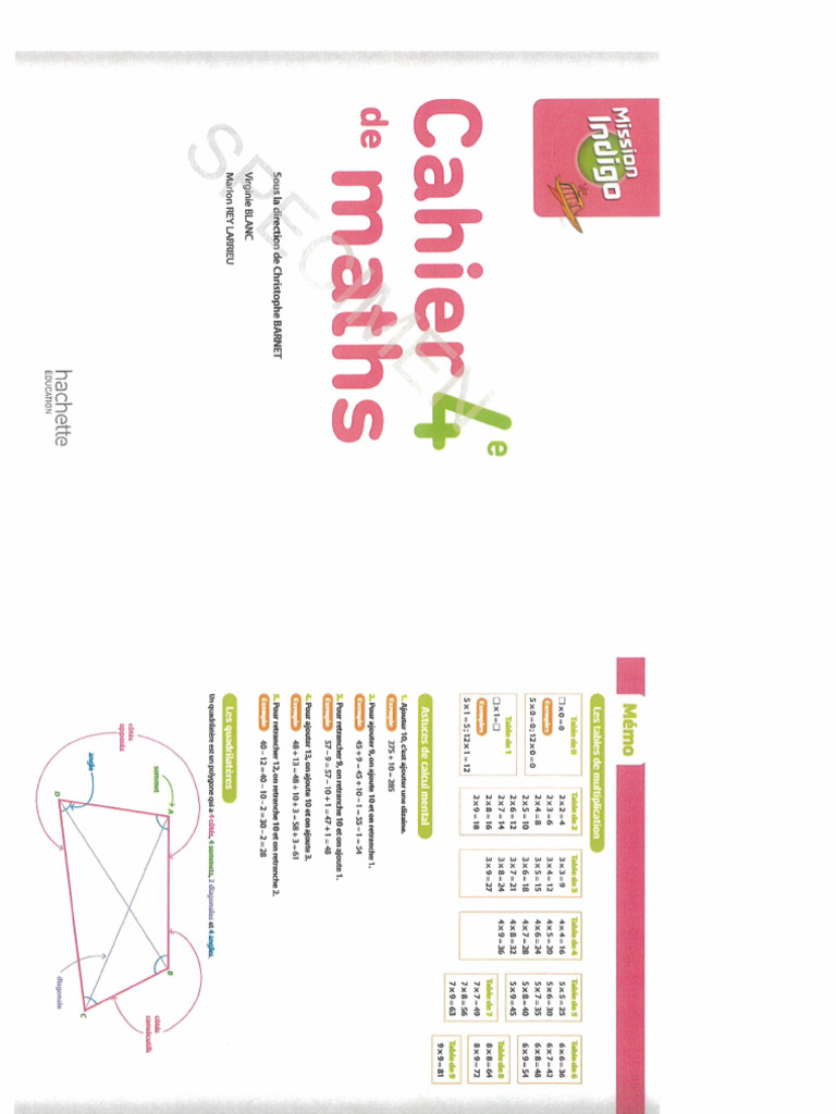 Cahier de Math Indigo 4eme | PDF