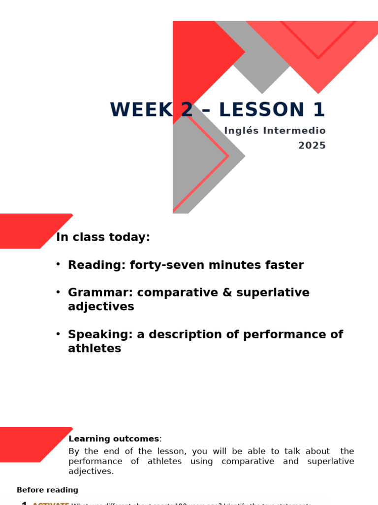 Week 2 - Lesson 1 | PDF