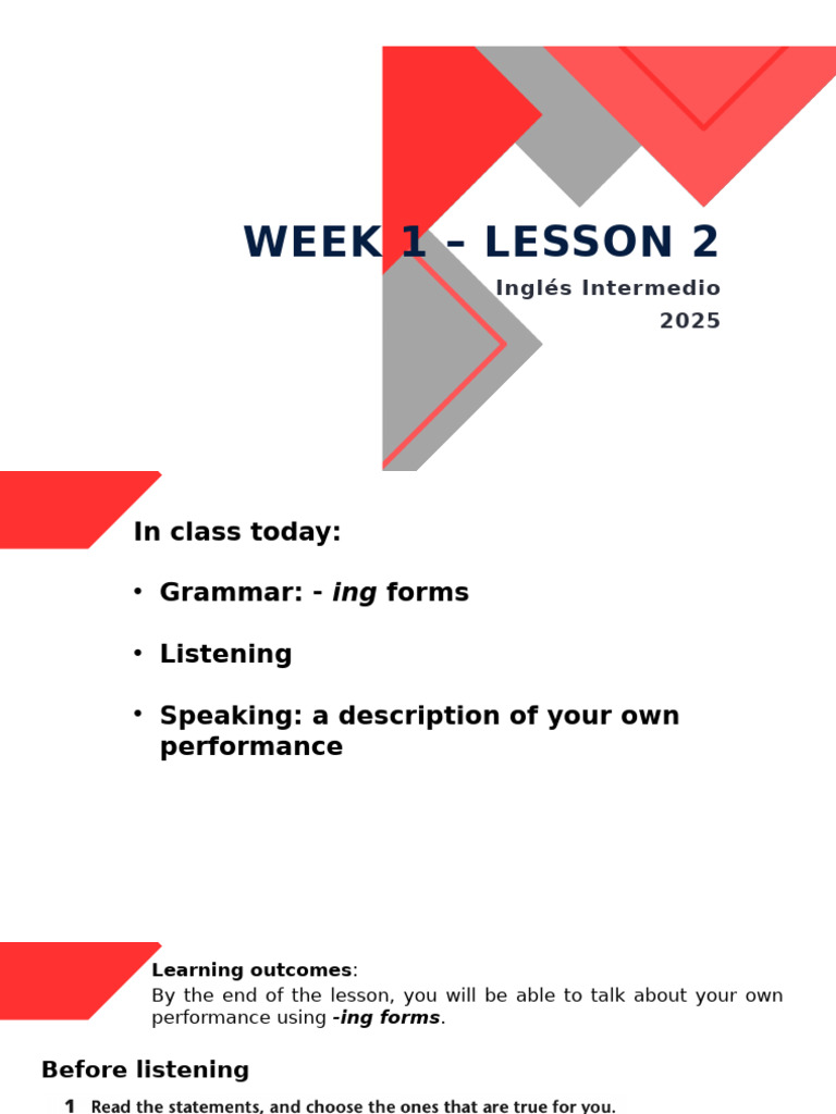 Week 1 - Lesson 2 | PDF