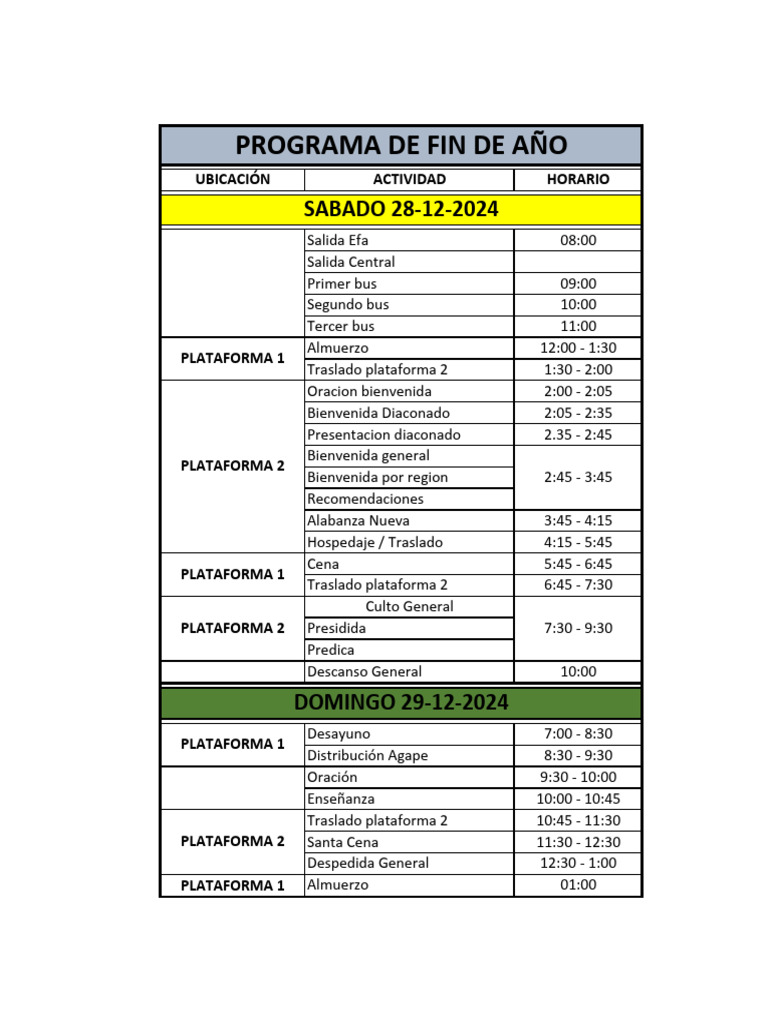 Programa General 2024 | PDF