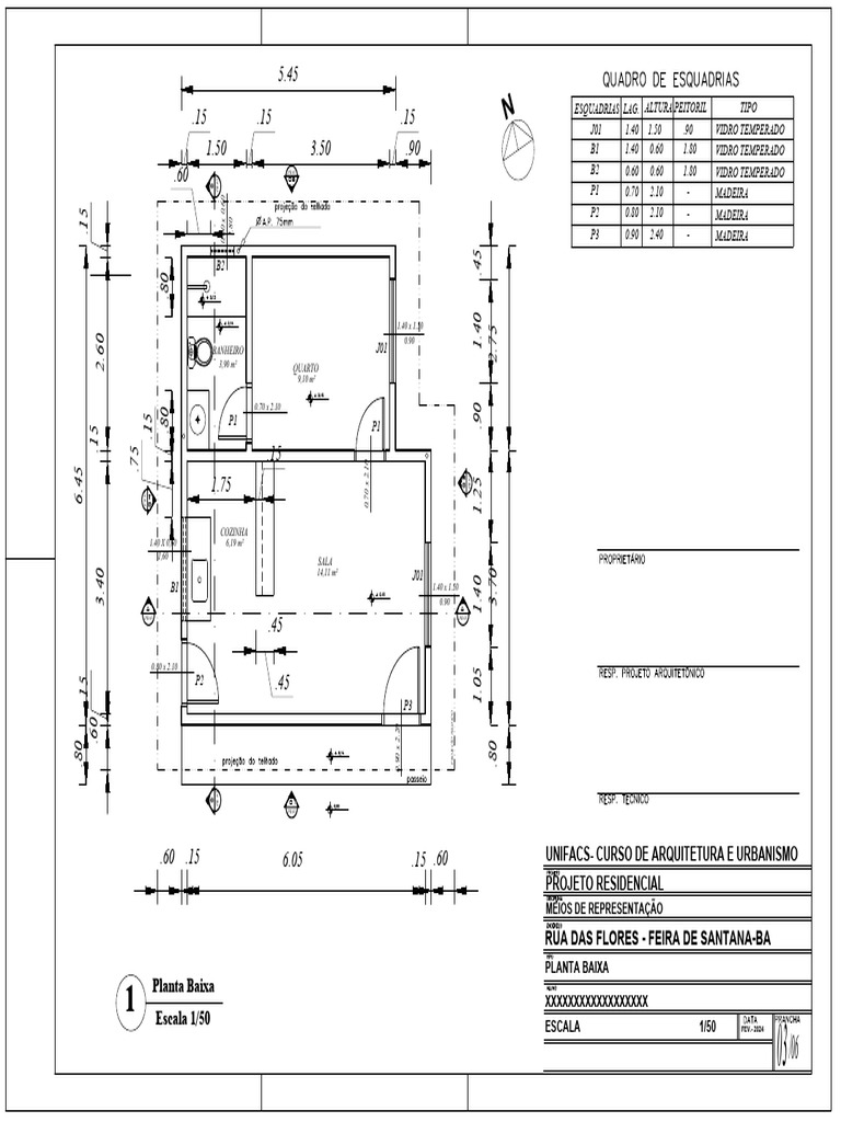 Planta Baixa de Projeto Residencial | PDF
