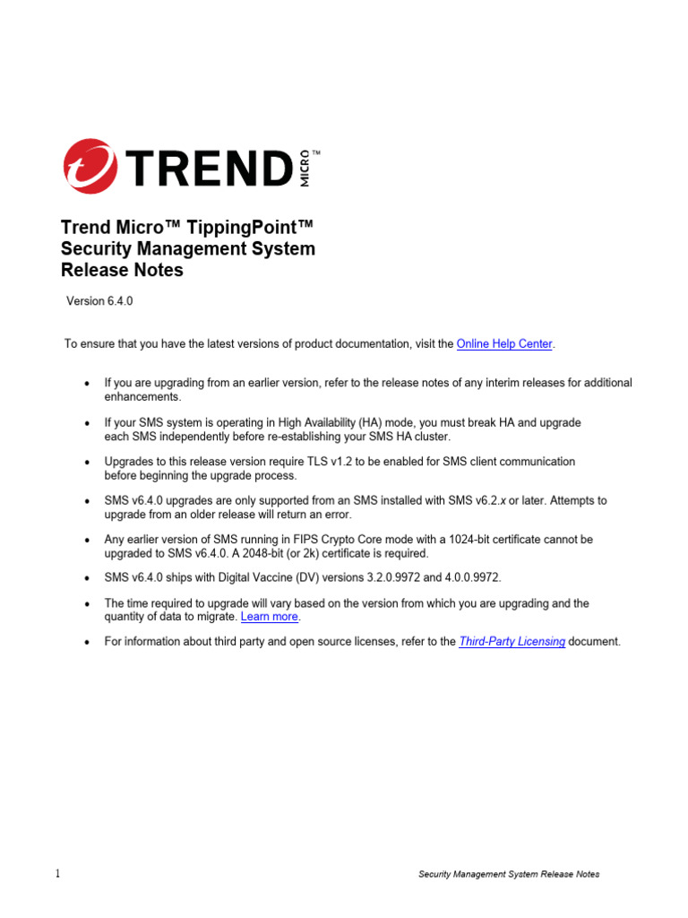 SMS 6 4 Release Notes | PDF | Public Key Certificate | Transport Layer ...