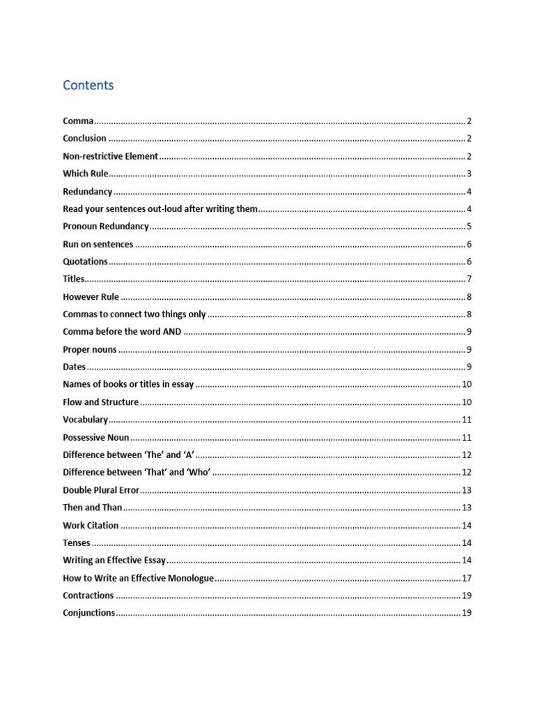 Essential Writing Tips and Grammar Rules | PDF | Comma | Plural