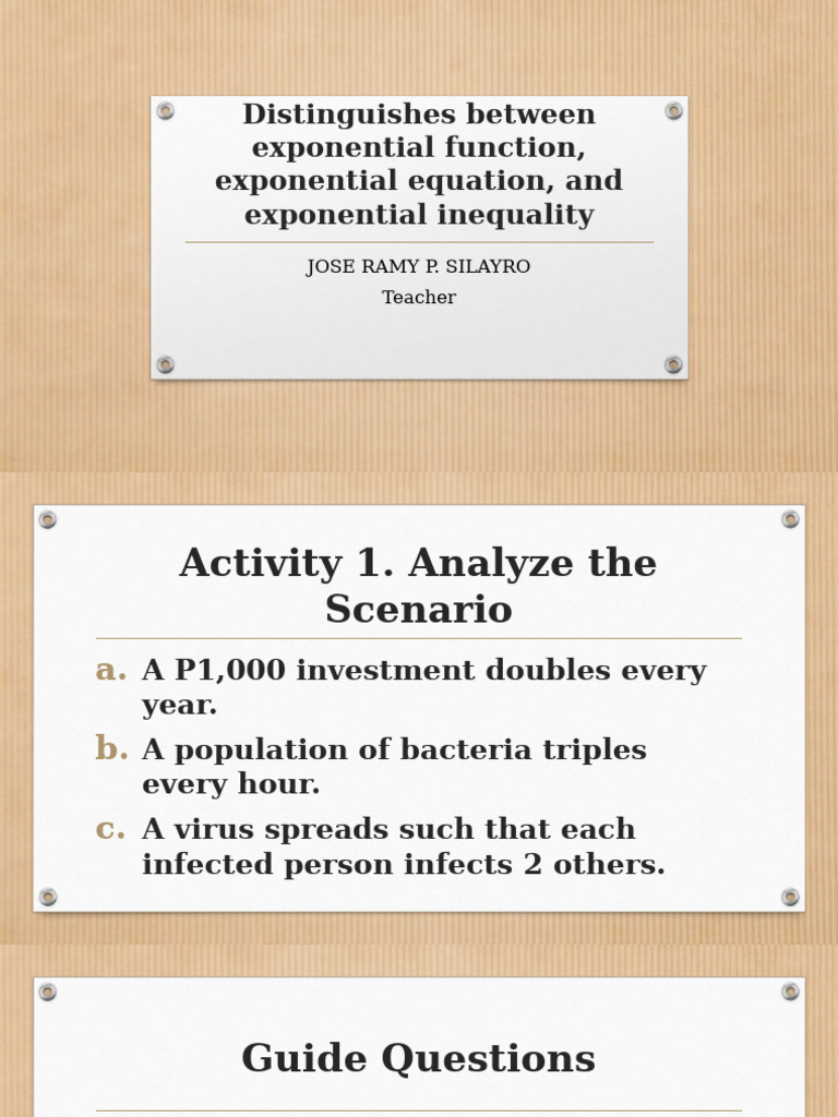 Exponential Functions, Equations, Inequalities | PDF | Exponential ...