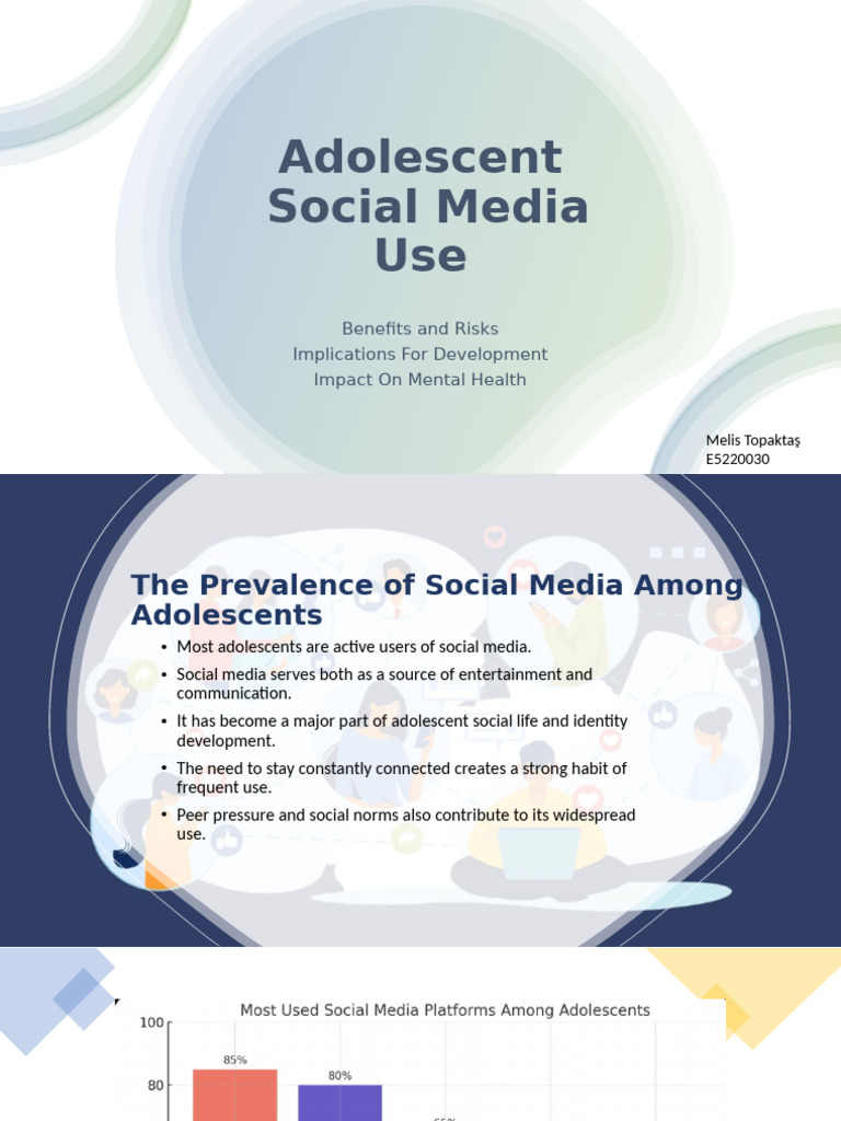 Adolescent Social Media: Benefits & Risks | PDF | Adolescence | Self Esteem