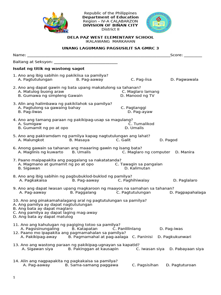 Q2 Summative Test 1 | PDF