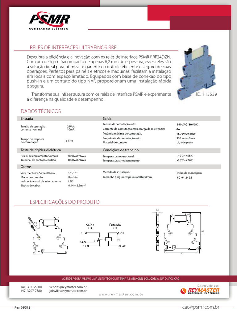 Relés de Interface Ultrafinos RRF: Especificações | PDF | Relé ...