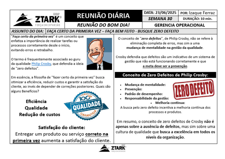 Zero Defeitos: Faça Certo da Primeira Vez | PDF | Qualidade (negócios ...