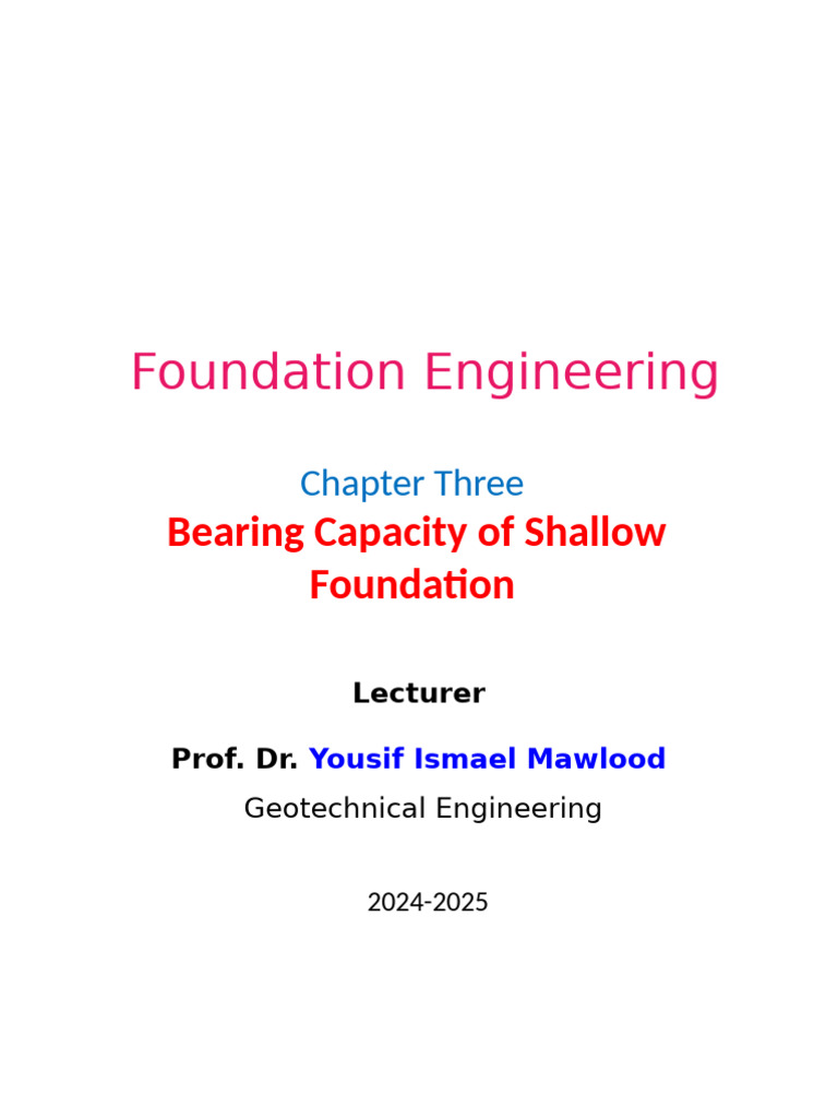 Ultimate Bearing Capacity of Shallow Foundations | PDF | Geotechnical ...